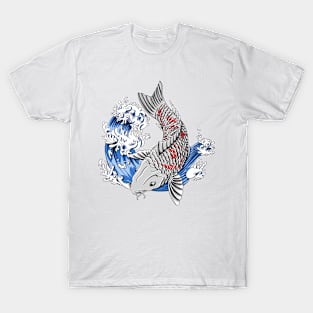 japanese koi fish at the wave T-Shirt